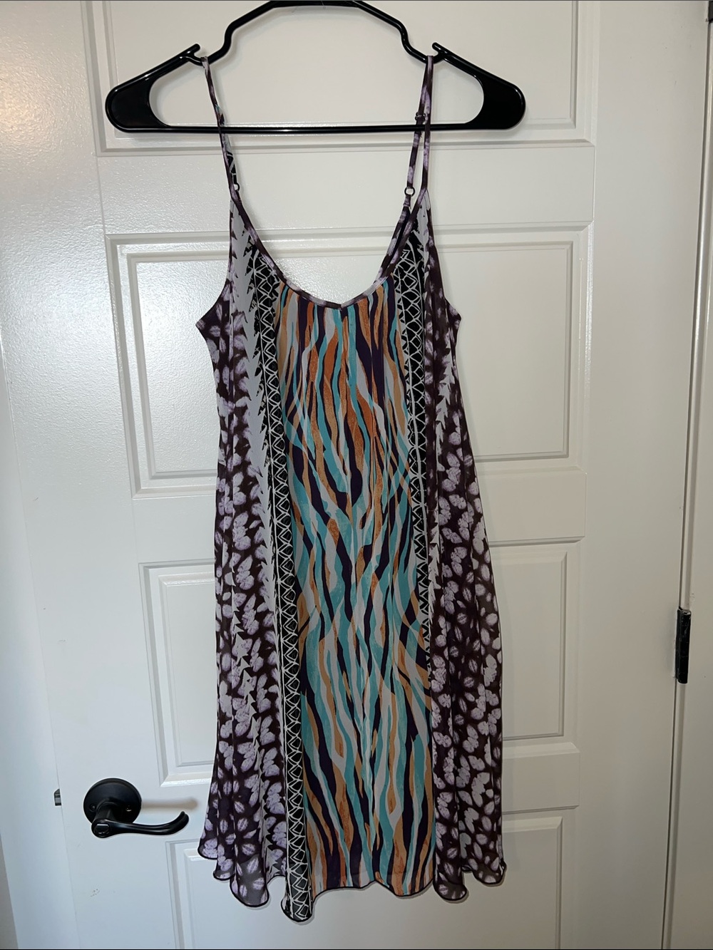 Express Spaghetti-Strap Mini Dress - Purple, Blue, Tan